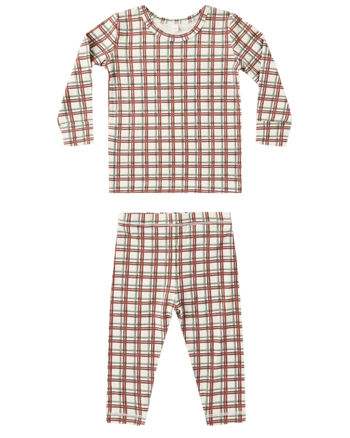 Quincy Mae Bamboo Pajama Set Redwood Check Redwood