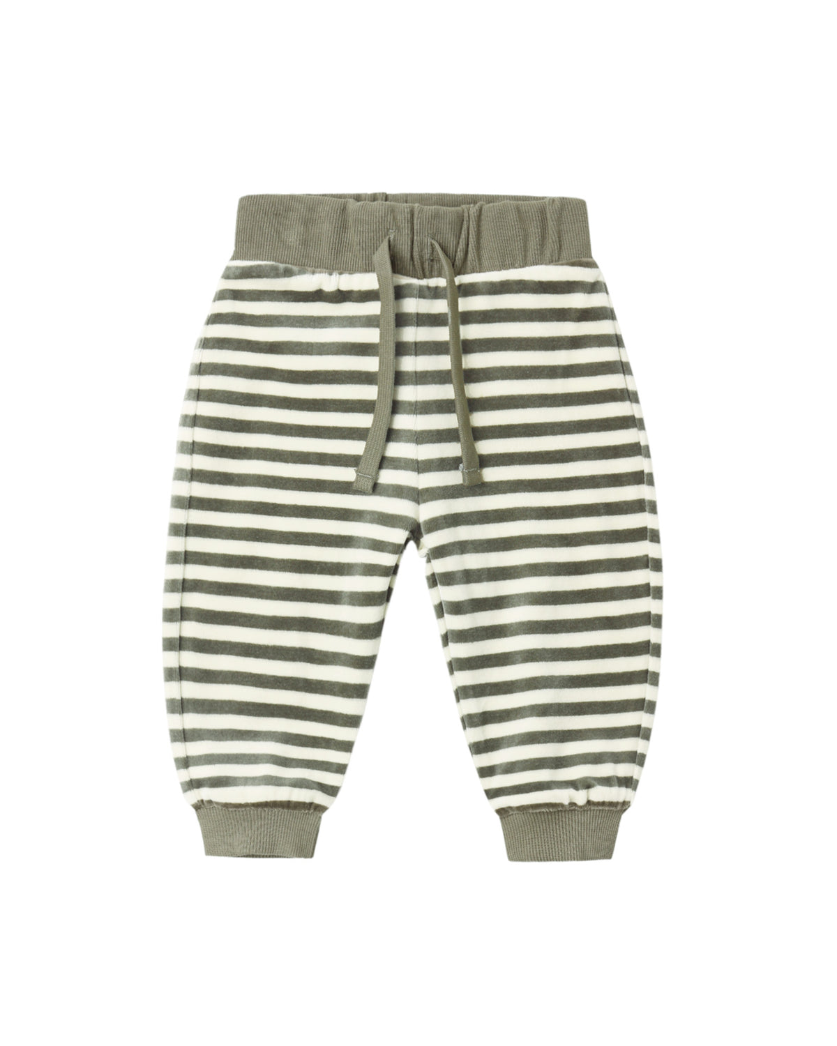 Quincy Mae Velour Relaxed Sweatpant Spruce Stripe Spruce