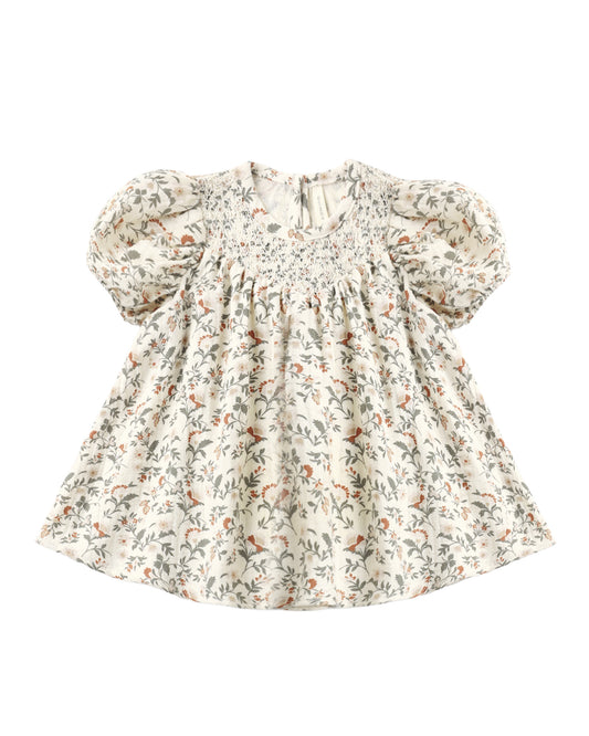 Quincy Mae Carina Dress Holiday Floral Natural