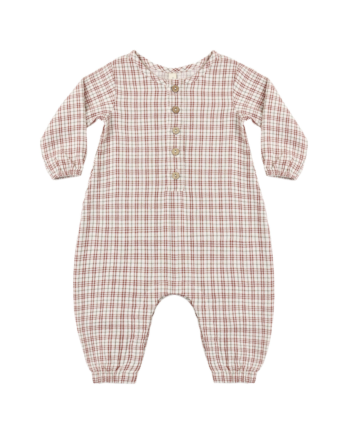 Quincy Mae Woven Jumpsuit Christmas Plaid Redwood