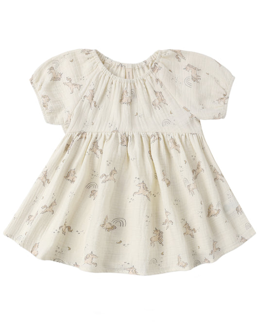 Quincy Mae Bella Dress Unicorns Ivory
