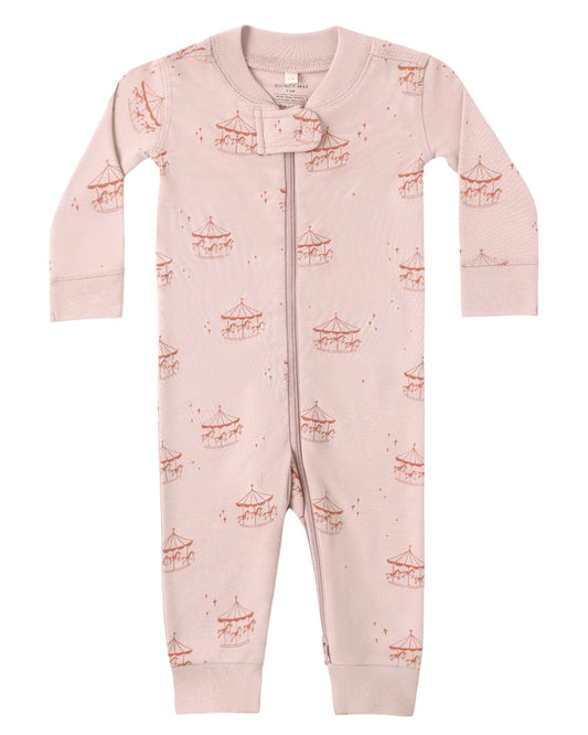 Quincy Mae Zip Longsleeve Sleeper Carousel Blush