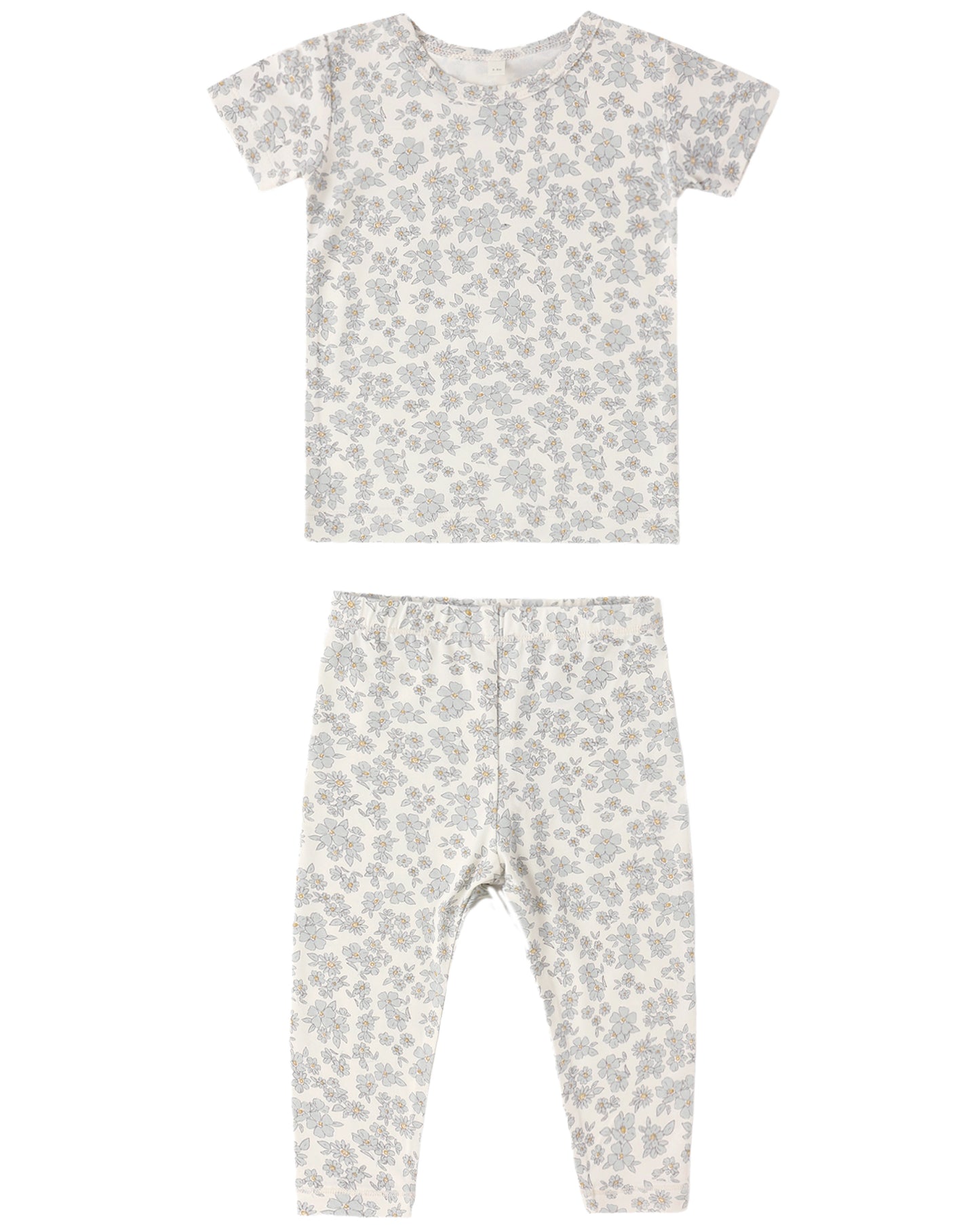 Quincy Mae Bamboo Short Sleeve Pajama Set - Blue Floral