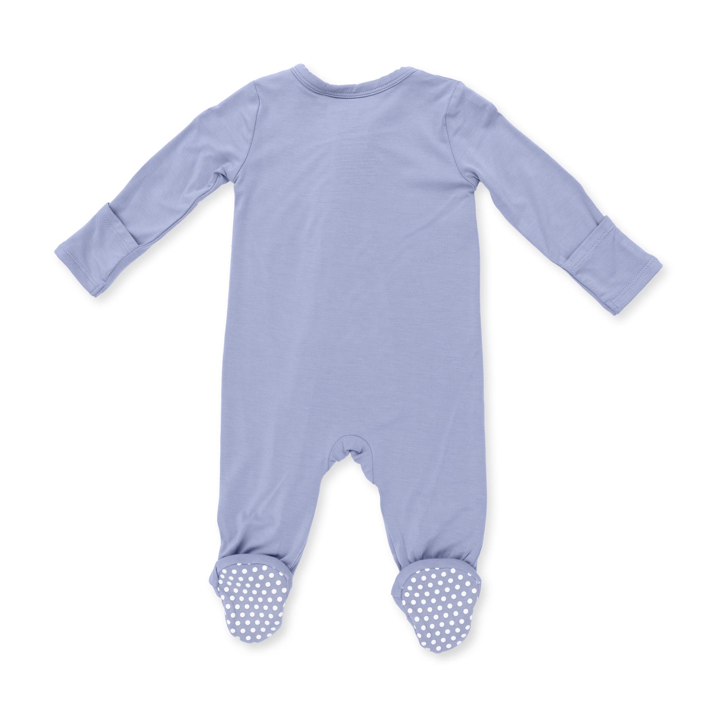 Angel Dear Solid Blue Fog - 2 Way Zipper Footie