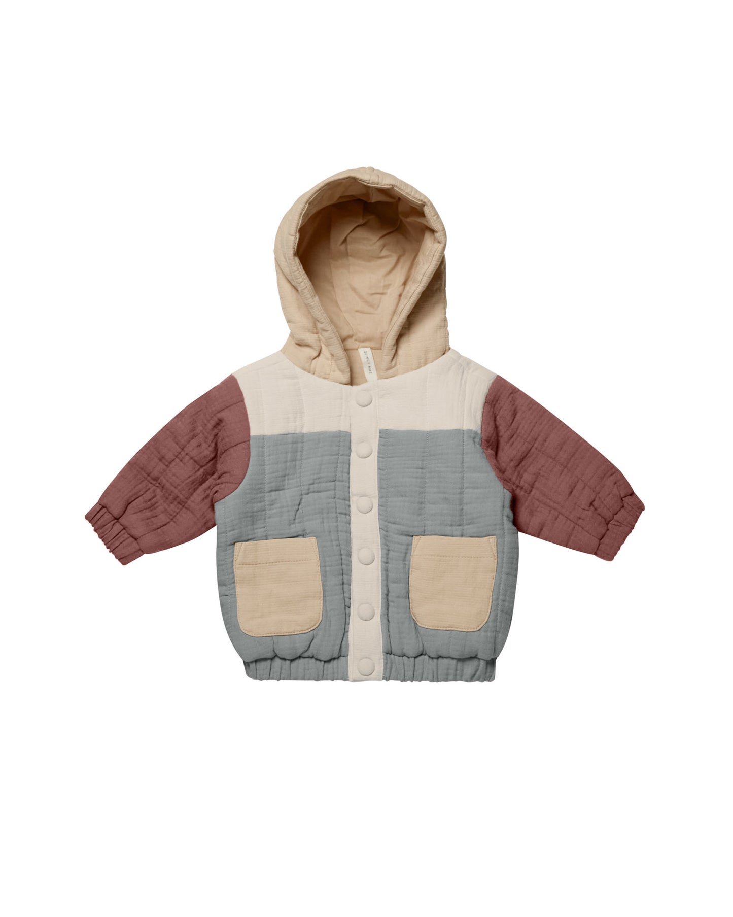 Quincy Mae Hooded Woven Jacket Color Block