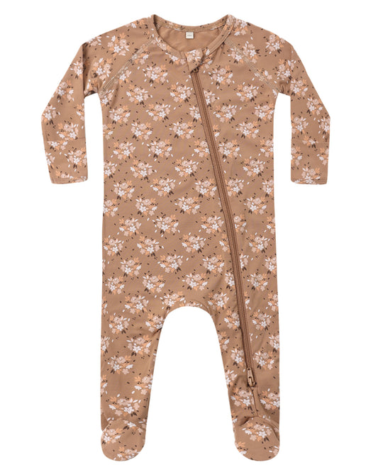 Quincy Mae Bamboo Zip Footie Fall Floral