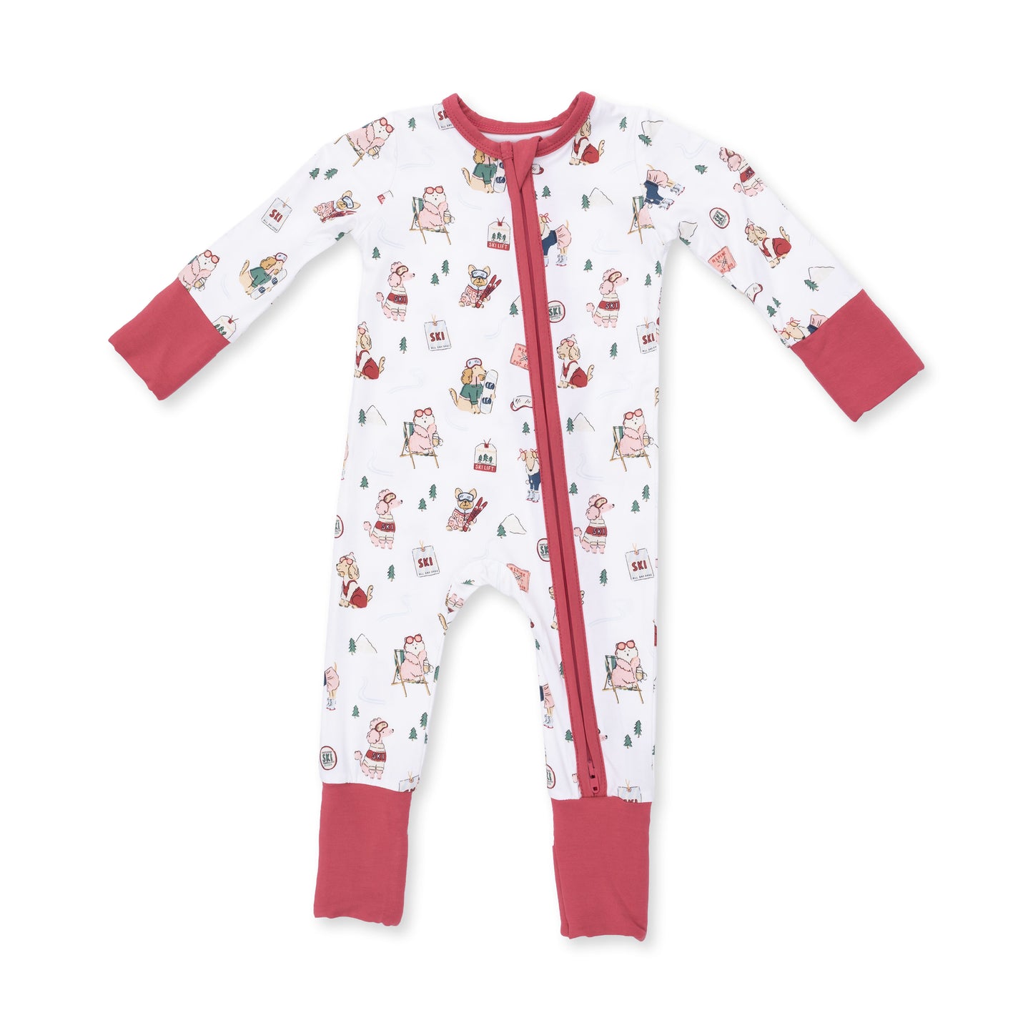 Angel Dear Winter Sports Dogs Pink - Convertible Romper