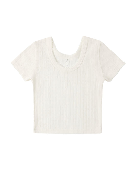 Rylee + Cru Pointelle Tee Ivory