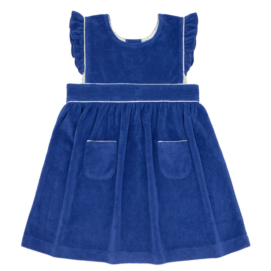 Minnow Girls Cobalt Blue French Terry Pinafore Dress