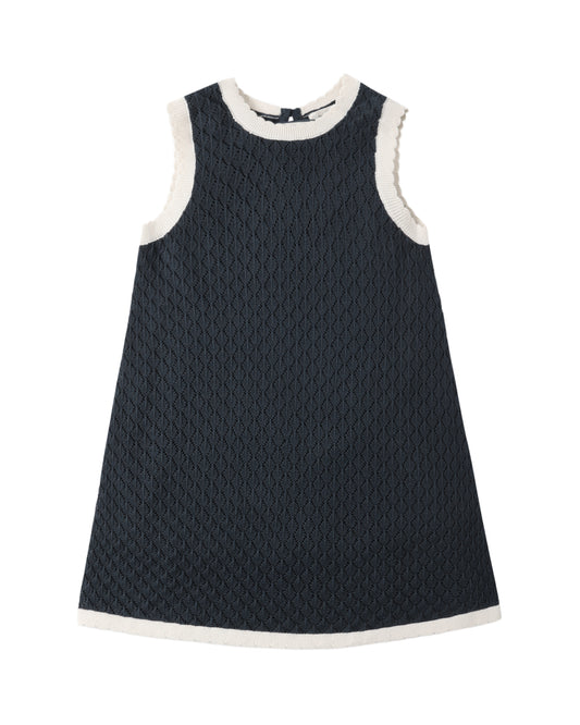 Rylee + Cru Crochet Tank Mini Dress Navy