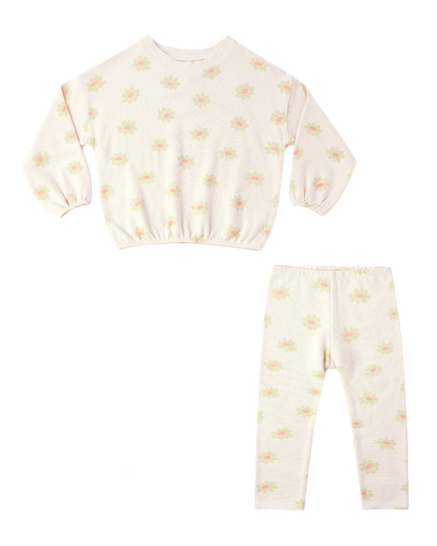 Rylee + Cru Spongey Knit Set Yellow Daisy Natural