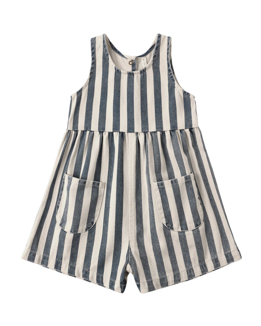 Rylee + Cru Dani Romper Navy Stripe