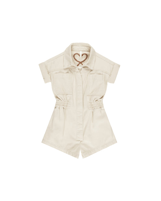 Rylee + Cru Utility Romper Natural