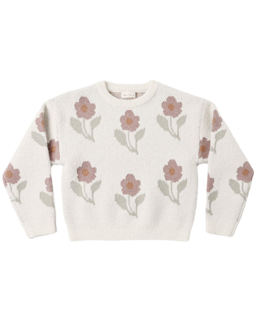 Rylee + Cru Aspen Sweater Ivory Flower