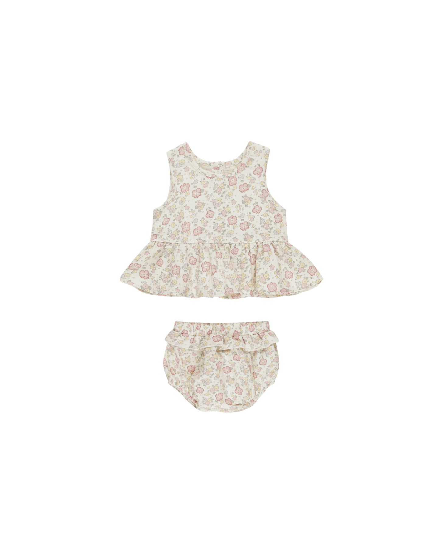 Quincy Mae Sleeveless Peplum Set Bloom