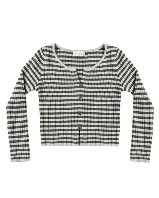 Rylee + Cru Long Sleeve Knit Tee Midnight Stripe