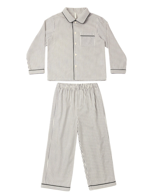Rylee + Cru Long Sleeve Pajamas Evergreen Stripe