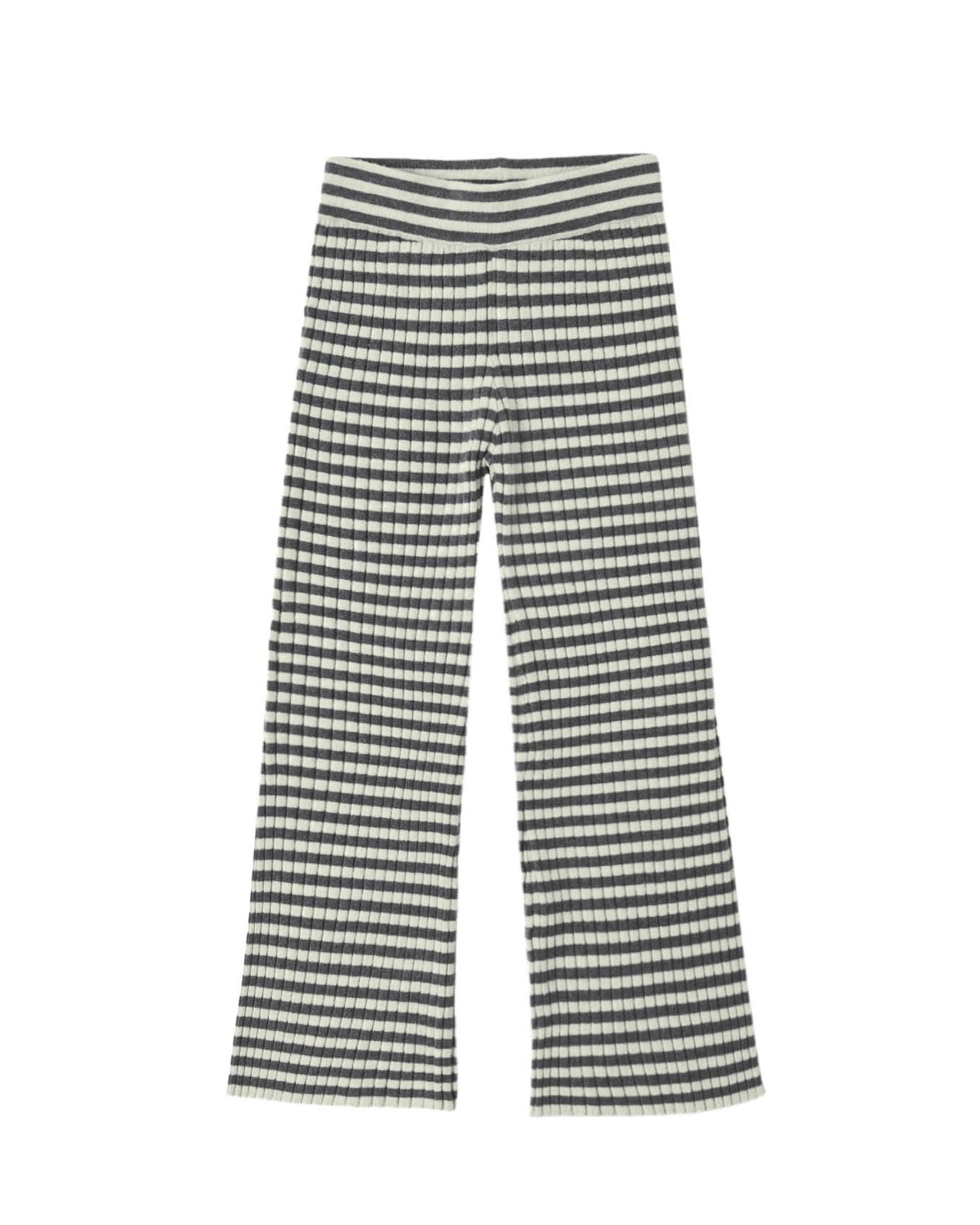 Rylee + Cru Flare Rib Knit Pant Midnight Stripe