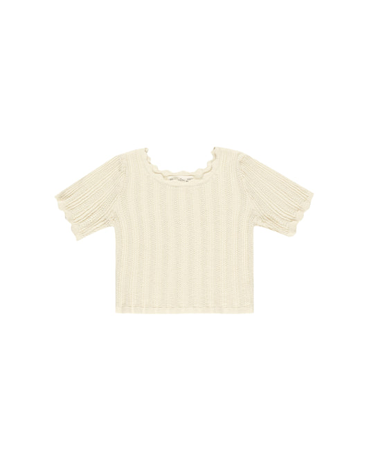 Rylee + Cru Scallop Tee Natural