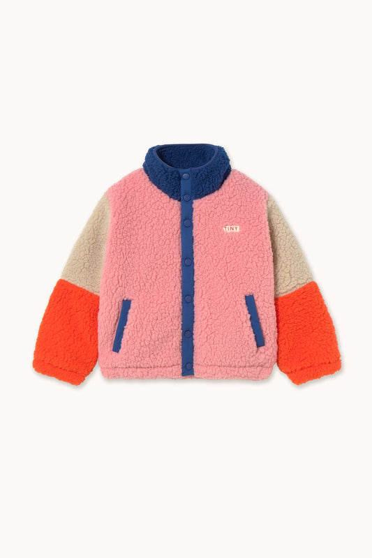 Tiny Cottons Color Block Polar Sherpa Jacket Dark Blue