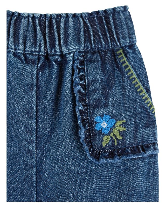Emile & Ida Embroidered Denim Sirwal Pants Denim