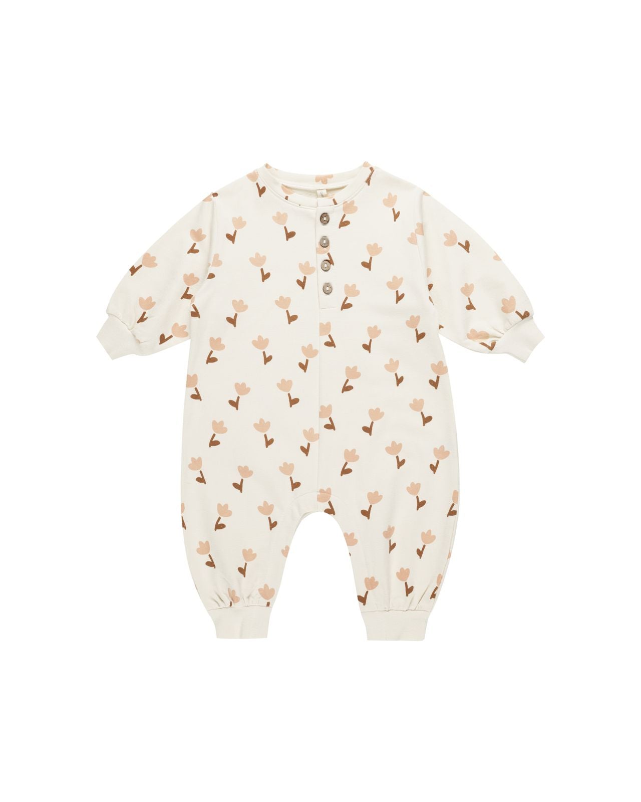 Quincy Mae Relaxed Fleece Jumpsuit Tulips