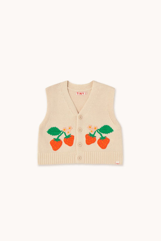 Tiny Cottons Strawberries Vest Light Cream