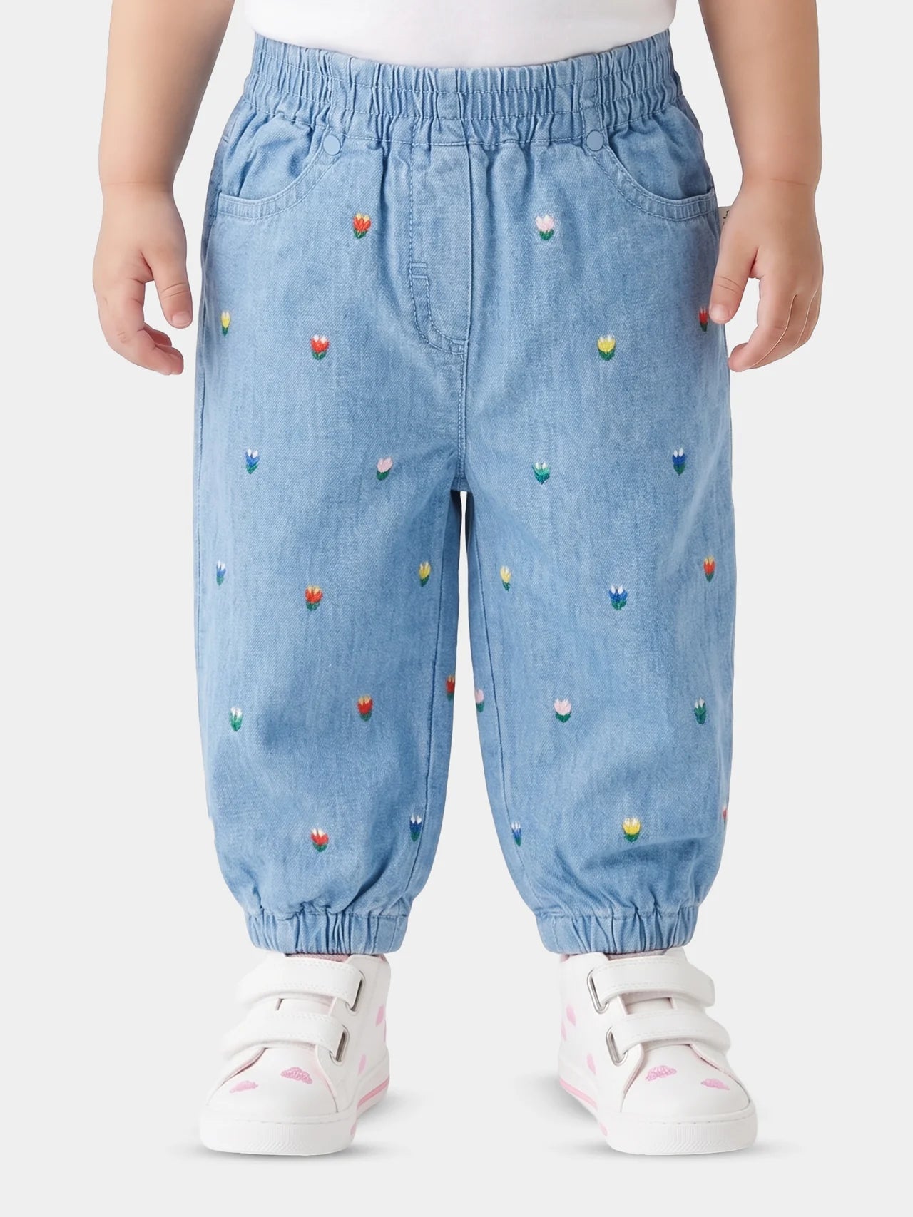 Stella McCartney - Baby Girl Chambray Pants with Tulips