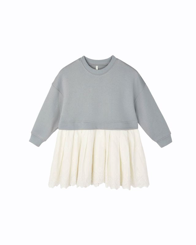 Rylee + Cru Sweatshirt Dress Dusty Blue