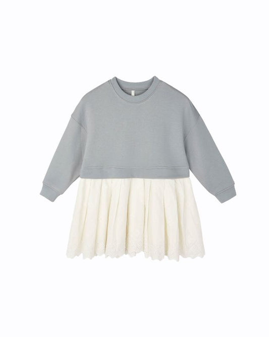 Rylee + Cru Sweatshirt Dress Dusty Blue