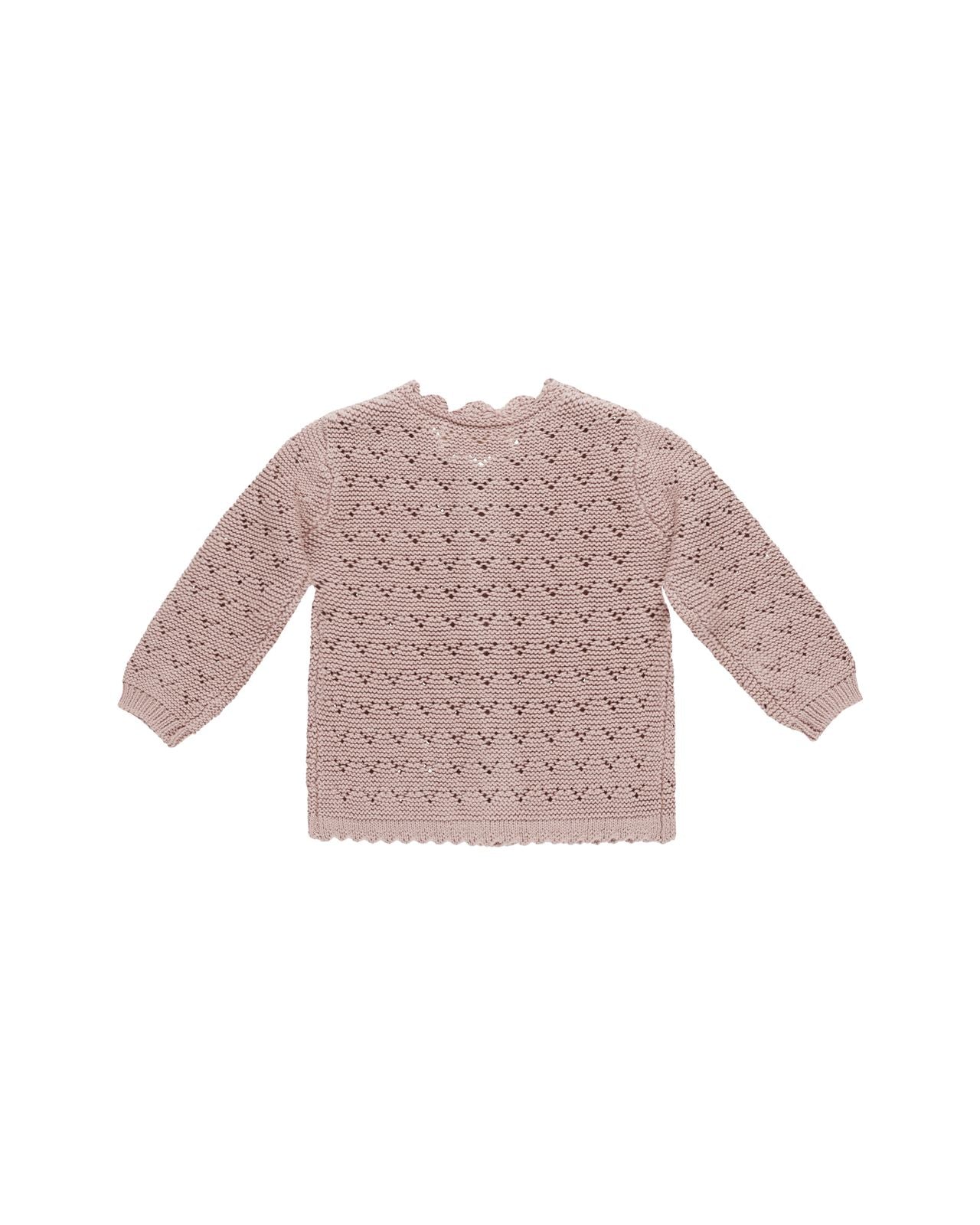 Quincy Mae Scalloped Cardigan Mauve