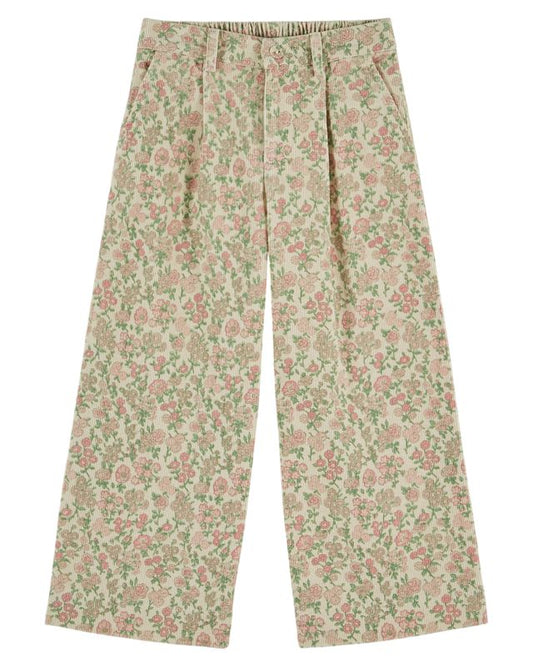Emile & Ida Wide Printed Needlecord Trousers Bucolique