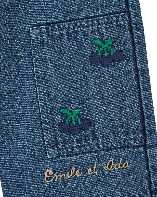 Emile & Ida Denim Embroidered Trousers
