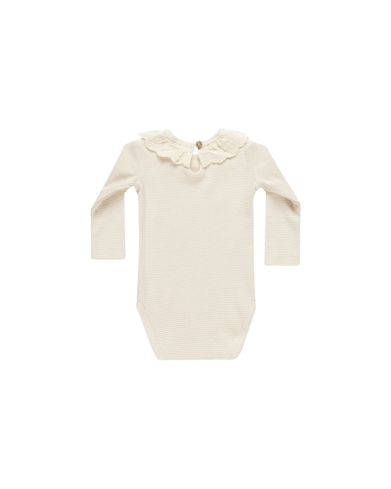 Quincy Mae Ruffle Collar Bodysuit Natural