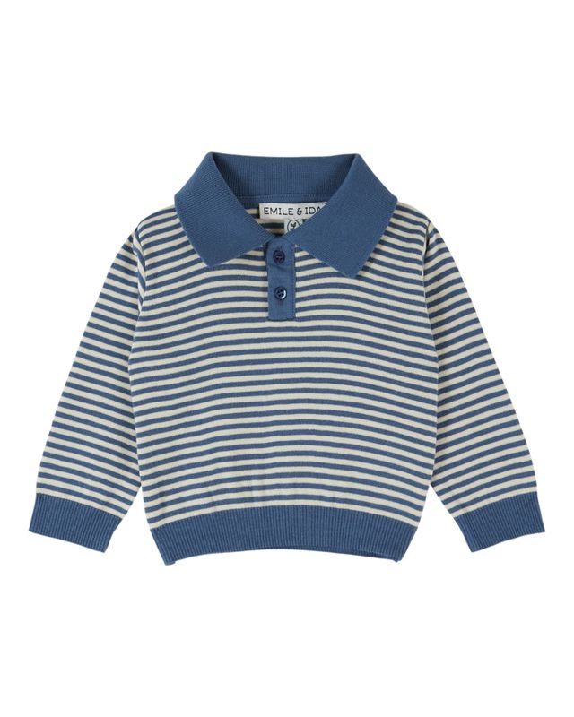 Emile & Ida Duffle Stiped Polo Sweatshirt Rayure Ocean