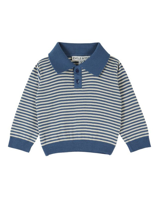 Emile & Ida Duffle Stiped Polo Sweatshirt Rayure Ocean