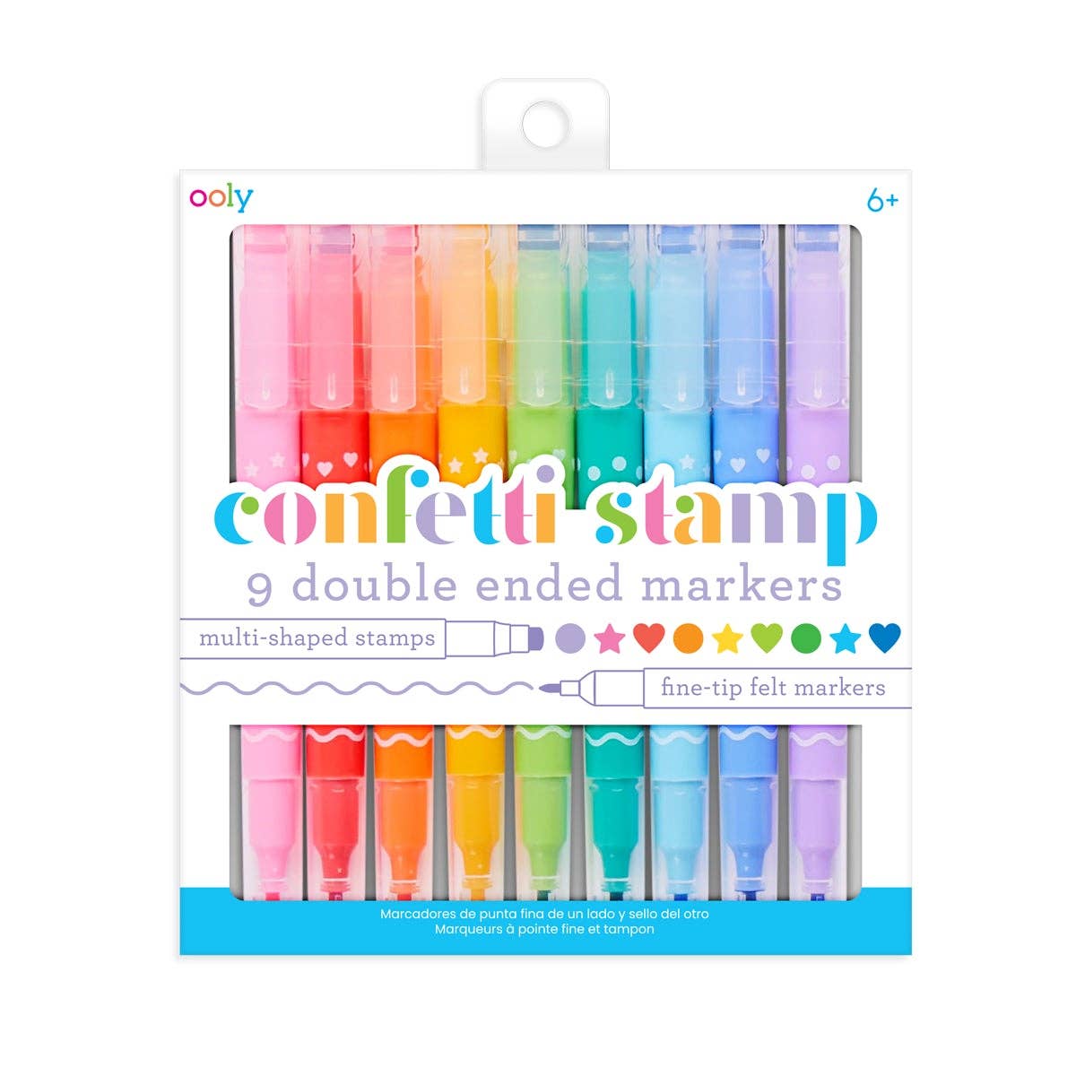 OOLY - Confetti Stamp Double-Ended Markers - Set of 9