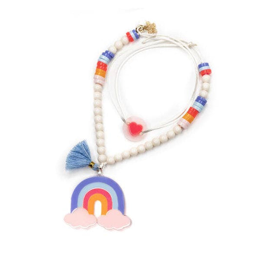 Lilies & Roses NY - Rainbow Blue Shades & Clouds Necklace