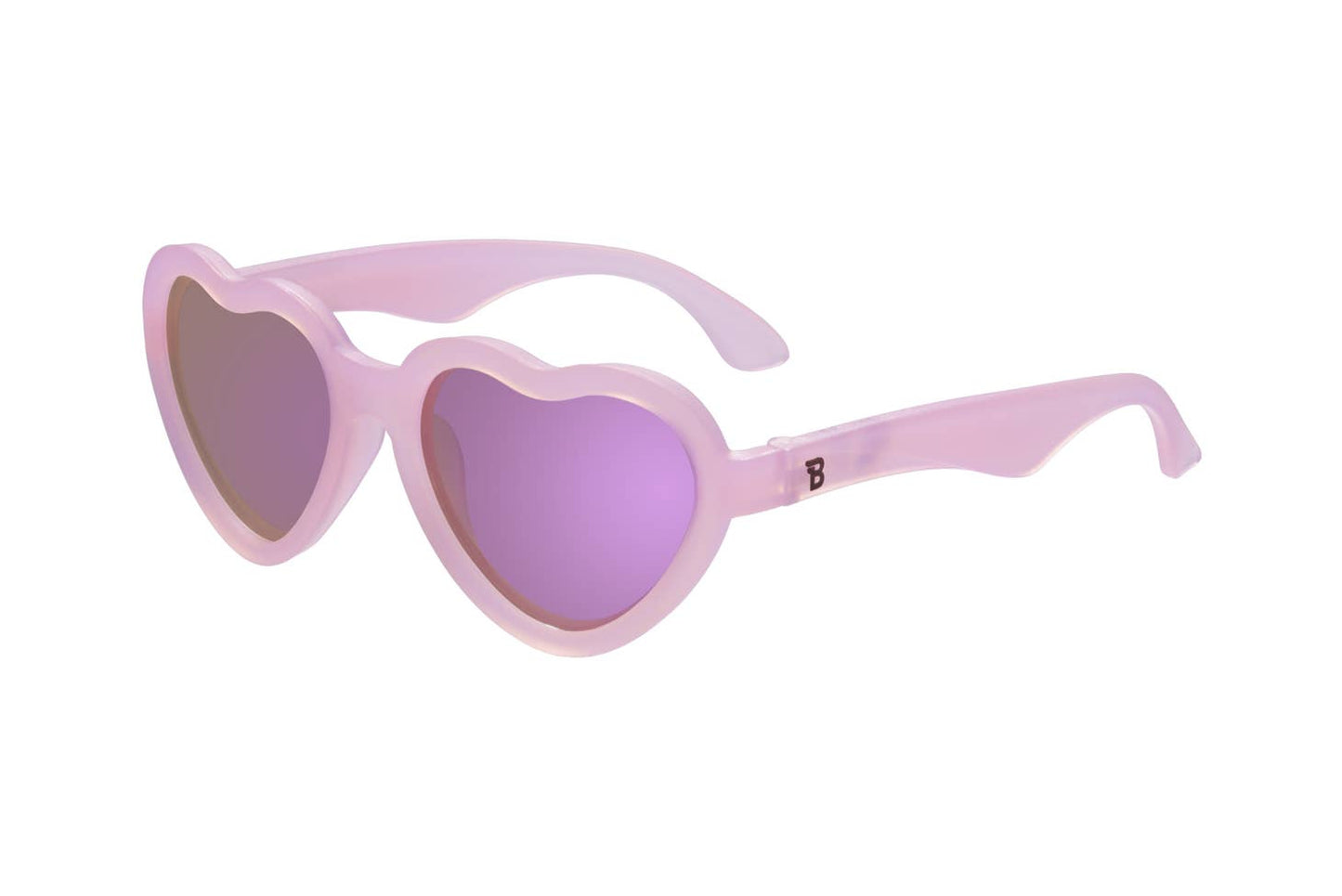 Babiators - Polarized Heart: Frosted Pink | Purple Mirrored Lens