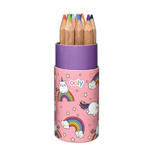 Ooly Draw 'n Doodle Mini Colored Pencils and Sharpener - Set of 12