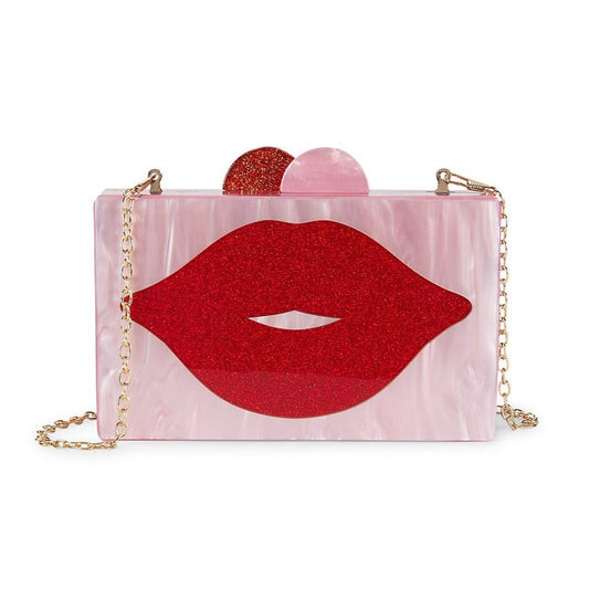 Bari Lynn Acrylic Lips Box Bag