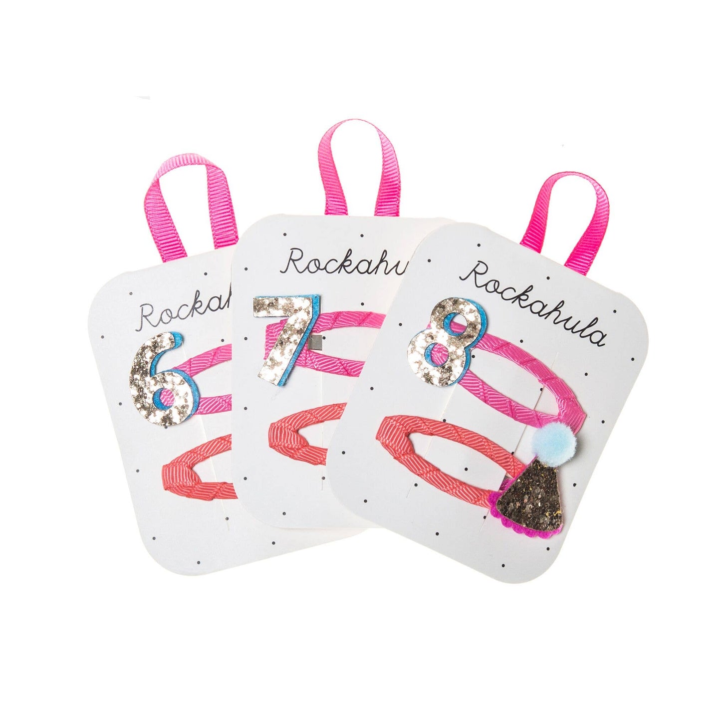 Rockahula Kids - Birthday Glitter Clips - Ages 3, 4, 5, 6, 7 and 8