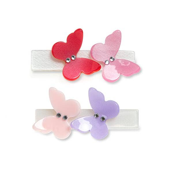 Lilies & Roses NY -Butterflies Satin Shades Hair Clips