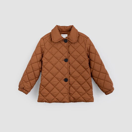 Miles the Label Diamond Quilted Rawhide Brown Jacket