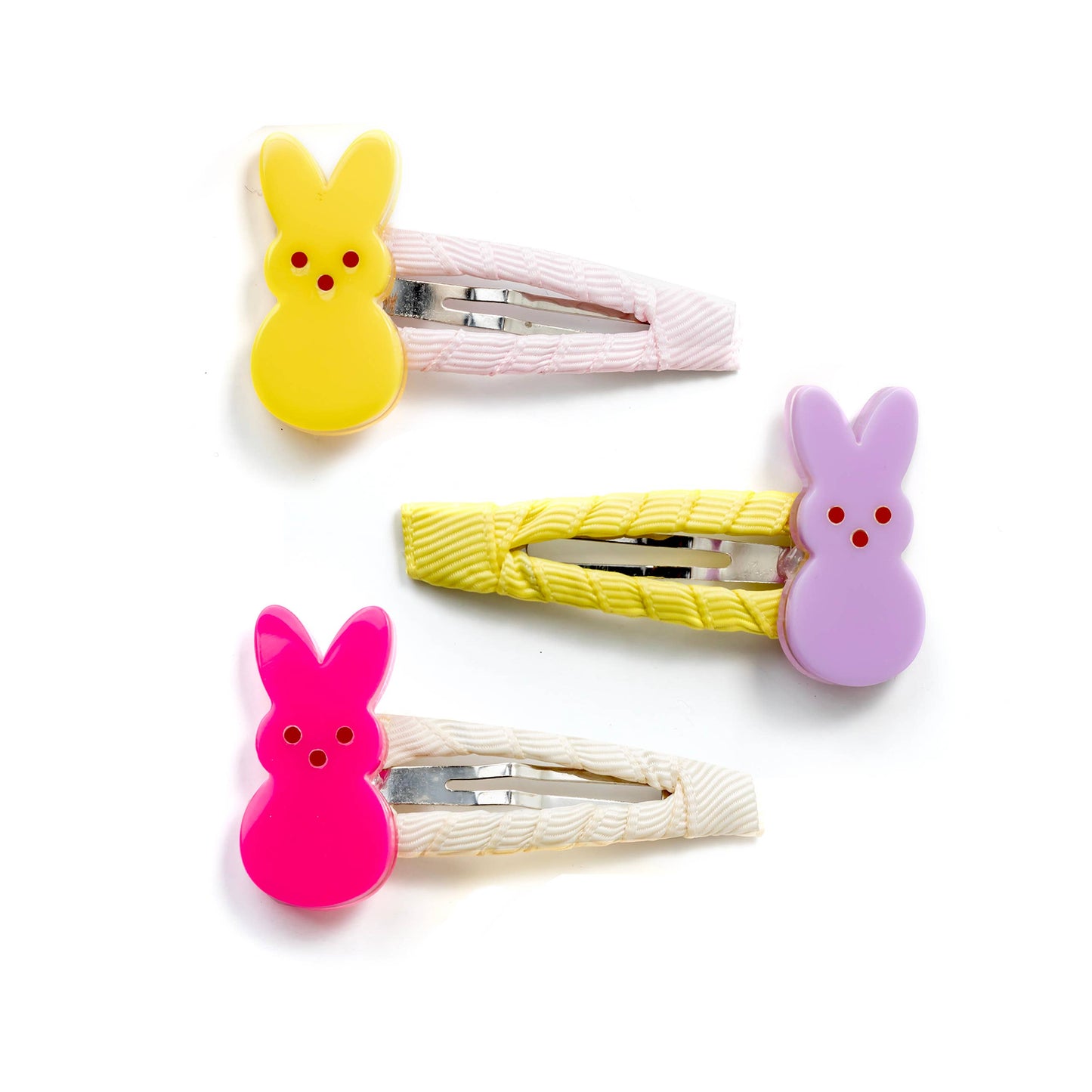 Lilies & Roses NY - Cute Bunnies Fabric Covered Snap Clips (Set/3)