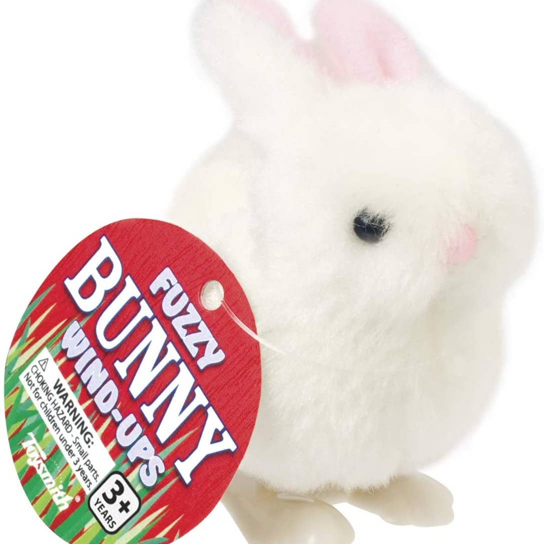 Toysmith - White Fuzzy Bunny Wind Ups