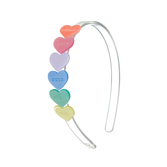 Lilies & Roses NY - VAL24- Candy Hearts Pastel Pearlized Headband