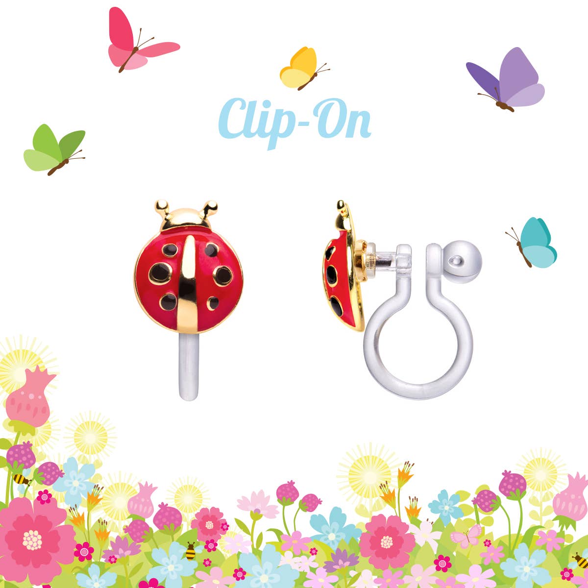 Girl Nation - CLIP ON Cutie Earrings- Little Ladybug