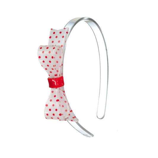 Lilies & Roses NY  - Bowtie Dotted Red and White Headband