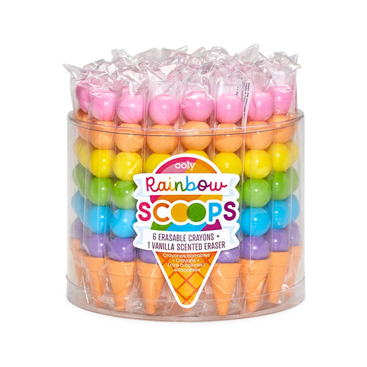 OOLY - Rainbow Scoops Vanilla Scented Stacking Erasable Crayons